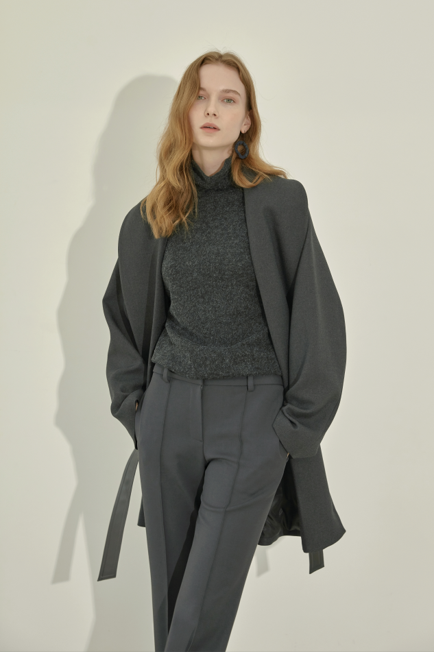 Anna Coat In Wool (Charcoal-Grey)