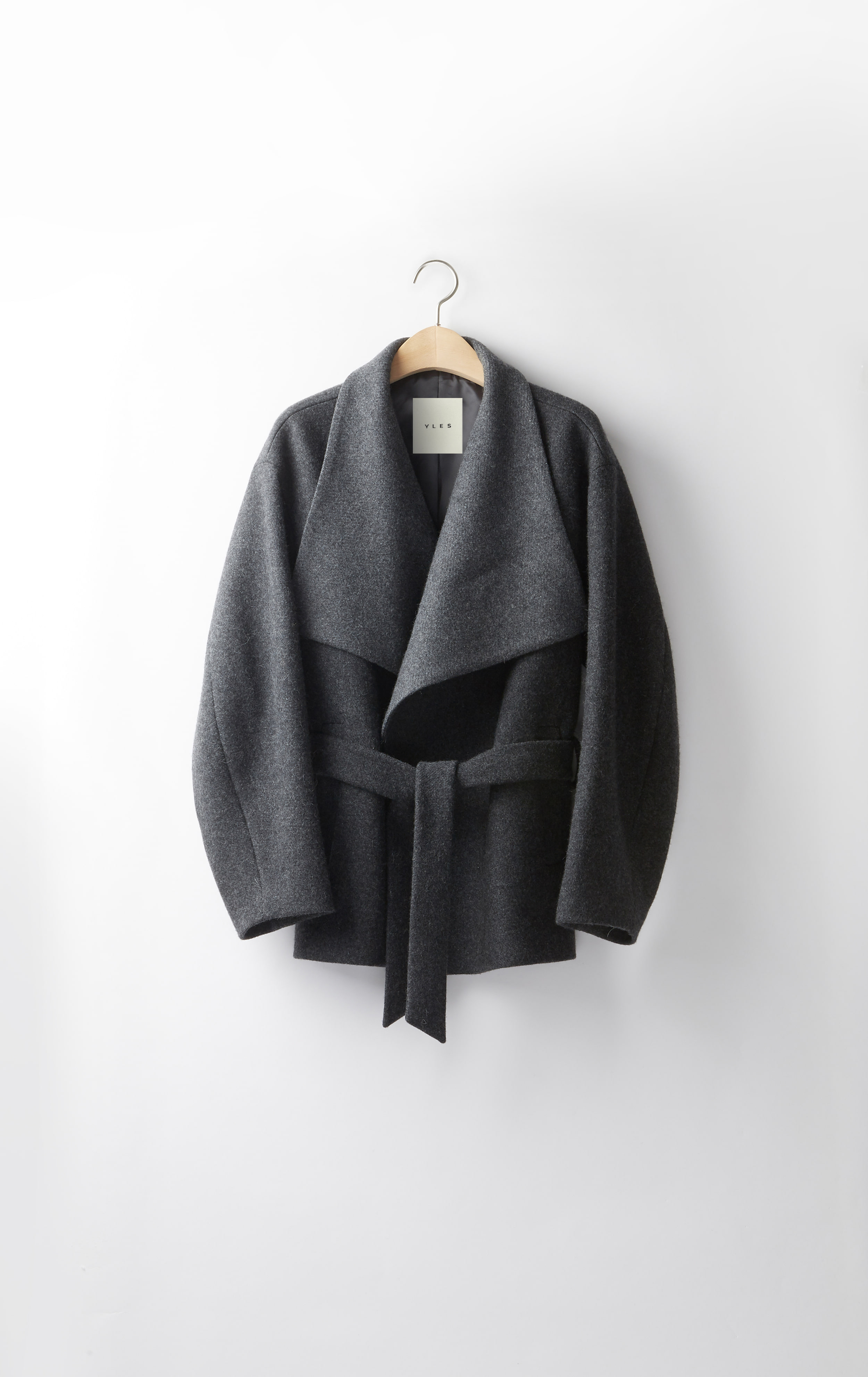 [exclusive] Collar Cardigan Short Coat (Charcoal-Grey)